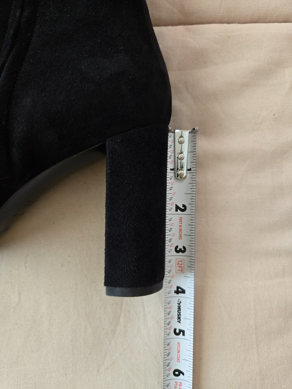 Saint Laurent Black Suede Lou 95 Almond-toe Block Heel Ankle Boots 38 1/2 US 8.5 - Picture 5 of 13